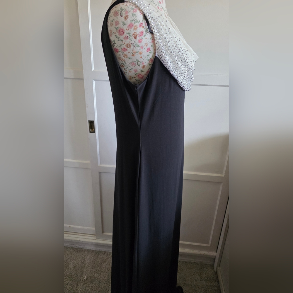 Jackie Jon NY Elegant Black and White Maxi Dress - Picture 4 of 8